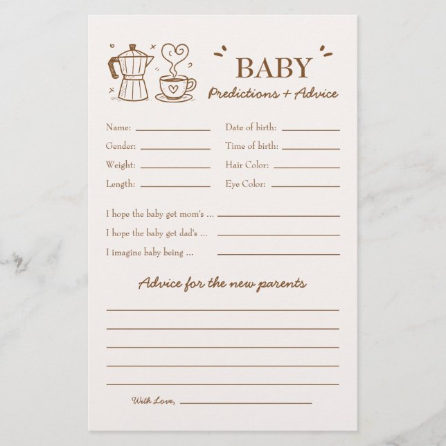 Papier Un bébé prépare des prédictions et des conseils su (Devant)