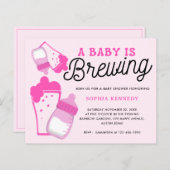 Papier Un bébé rose moderne brasse du Baby shower (Devant / Derrière)