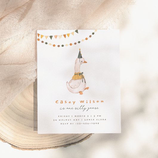 Papier Un budget idiot d'oie Premier anniversaire fête