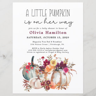 Papier Un Budget Un Peu Citrouille Tombe Le Baby shower F