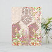 Papier un design de vase rouge avec des fleurs dessus (Debout devant)