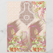 Papier un design de vase rouge avec des fleurs dessus (Devant)