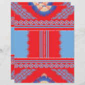 Papier un design d'un motif rouge et bleu (Devant / Derrière)