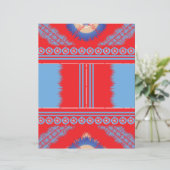 Papier un design d'un motif rouge et bleu (Debout devant)