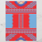 Papier un design d'un motif rouge et bleu (Devant)