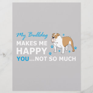 Papier Un dessin animé de bouledogue mignon avec une cita
