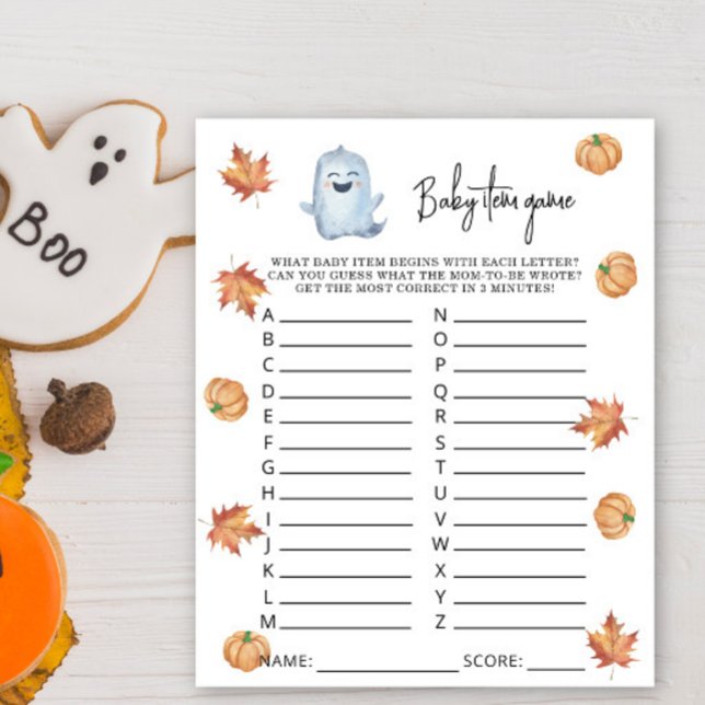 Papier Un fantôme mignon - Baby Item Game. Jeu baby showe (Créateur téléchargé)