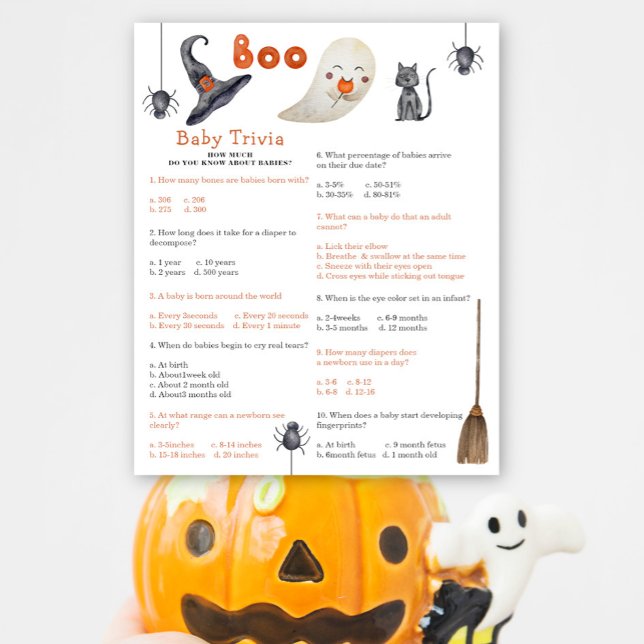 Papier Un fantôme mignon - Trivia de bébé | Jeu Baby show (Créateur téléchargé)