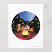 Papier Un feu de camp avec de bons amis (Devant)