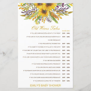 Papier Un garçon ou une fille Vieux Epouses Conte Baby sh