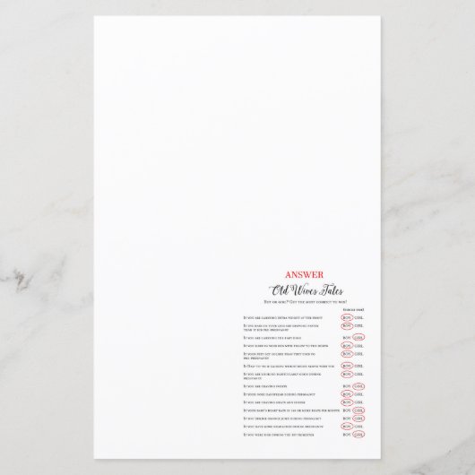 Papier Un garçon ou une fille Vieux Epouses Conte Baby sh (Dos)