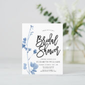 Papier Un Invitation Fête des mariées Fleur sauvage bleu (Debout devant)