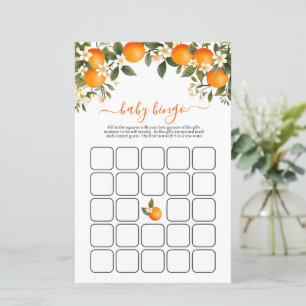 Papier Un jeu de bingo de Baby shower Little Cutie Orange