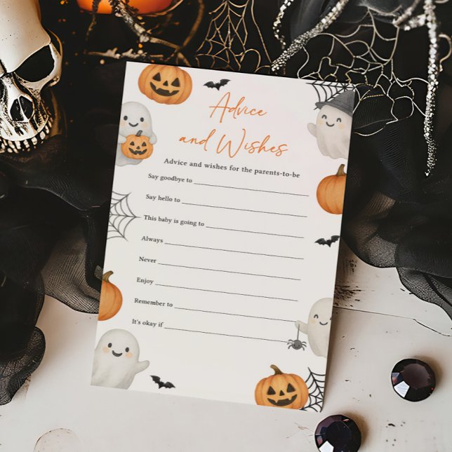 Papier Un jeu de conseils et de vœux pour un petit fantôm (Little Boo Pumpkin Baby Shower Advice and Wishes Game)