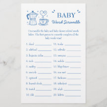 Un jeu de mots mêlés pour bébé : Un bébé prépare d
