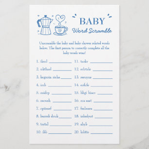 Papier Un jeu de mots mêlés pour bébé : Un bébé prépare d