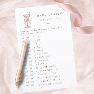 Papier Un jeu pour Baby Shower A Tini One Rose Fille Trai