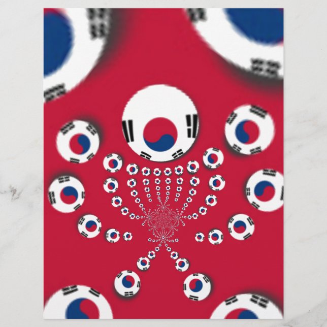 Papier Un kaléidoscope rouge dynamique en Corée du Sud (Devant)