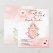 Papier Un lapin de baby shower de thé dans un invitation (Devant / Derrière)