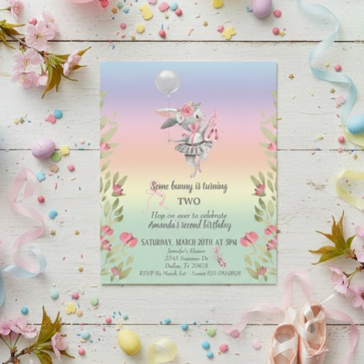 Papier Un lapin de lapin de Pâques Ballerina Anniversaire