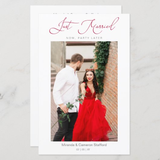 Papier Un Mariage Du Budget Qui Vient De Marier Une Photo (Devant / Derrière)