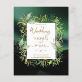 Papier Un mariage émeraude vert d'or moderne invite (Devant)