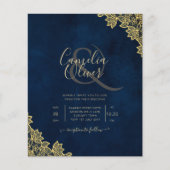 Papier Un mariage tout en 1 en dentelle d'or invite QR Co (Devant)