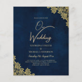 Papier Un mariage tout en 1 en dentelle d'or invite QR Co (Devant)