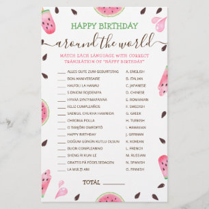 Papier Un Melon Anniversaire Autour Du Monde
