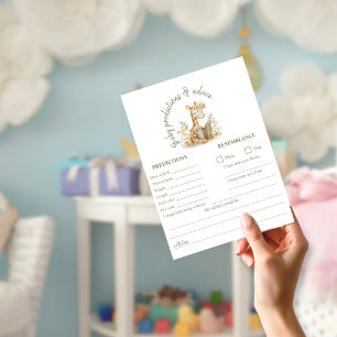 Papier Un nouveau chapitre Jeu de prédiction pour la baby