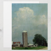 Papier Un paysage agricole rural (Devant / Derrière)