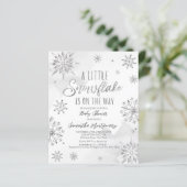 Papier Un petit Baby shower à neige Invitation budgétaire (Debout devant)