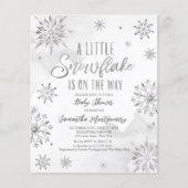 Papier Un petit Baby shower à neige Invitation budgétaire (Devant)