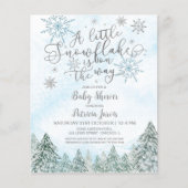 Papier Un petit Baby shower bleu Snowflake Invitation (Devant)