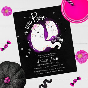 Papier Un petit budget Boo Invitation Baby shower fille