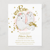 Papier Un petit budget Boo Invitation Baby shower fille (Devant)