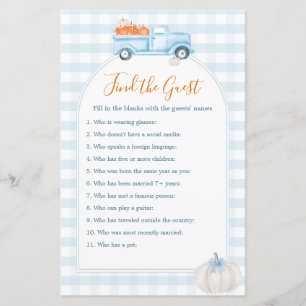 Papier Un Petit Camion Bleu Citrouille Trouve Le Jeu D'In