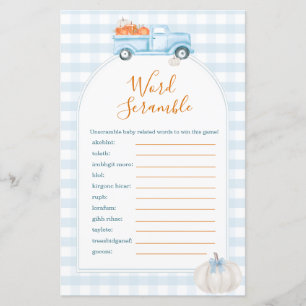 Papier Un Petit Citrouille Bleu Truck Word Scramble Jeu