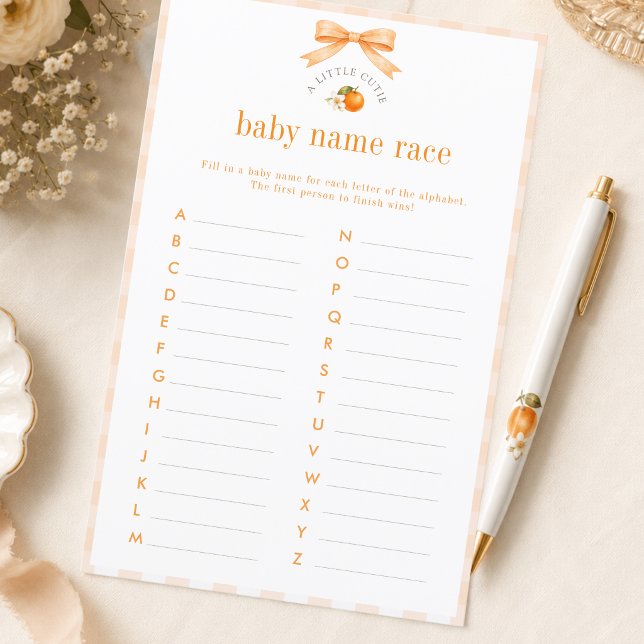 Papier Un petit concours de noms de bébé Citrus BC Game (Créateur téléchargé)