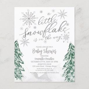 Papier Un petit flocon de neige Invitation Baby shower bu