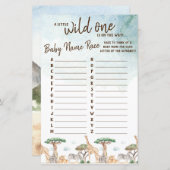 Papier Un Petit Fou Un Bébé Nom Race Baby shower Jeu (Devant / Derrière)