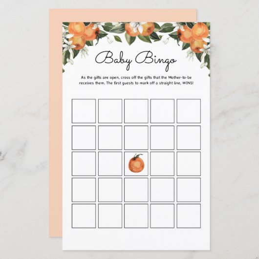 Papier Un petit jeu de Baby shower Cutie | Baby Bingo Gam (Devant / Derrière)