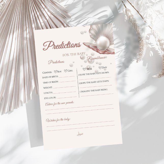 Papier Un petit jeu de prédictions de baby shower perlé (Créateur téléchargé)