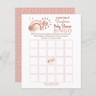 Papier Un petit rayon de soleil Baby shower Bingo Jeu dan