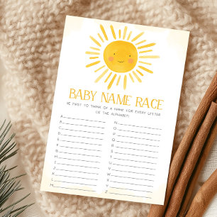Papier Un Petit Rayon de Soleil Jeu de Course de Noms de
