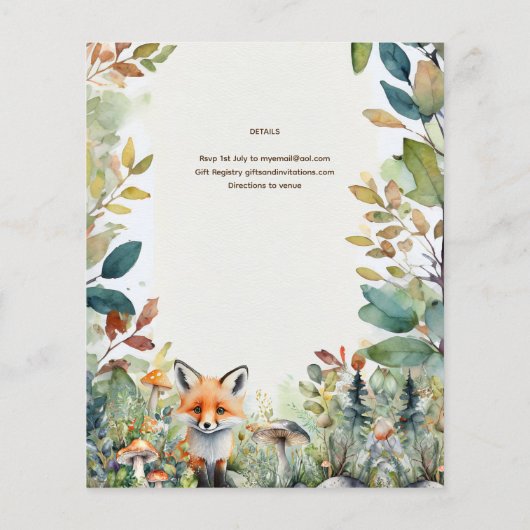 Papier Un renard sauvage Bébé Bois Animaux Rustiques (Dos)