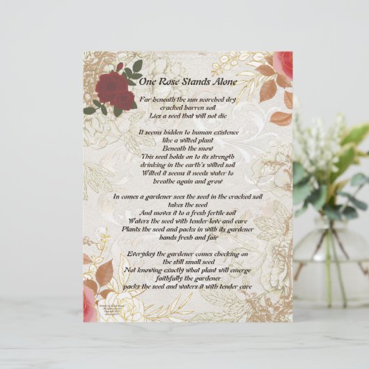 Papier Un Rose est seul Vintage (Debout devant)