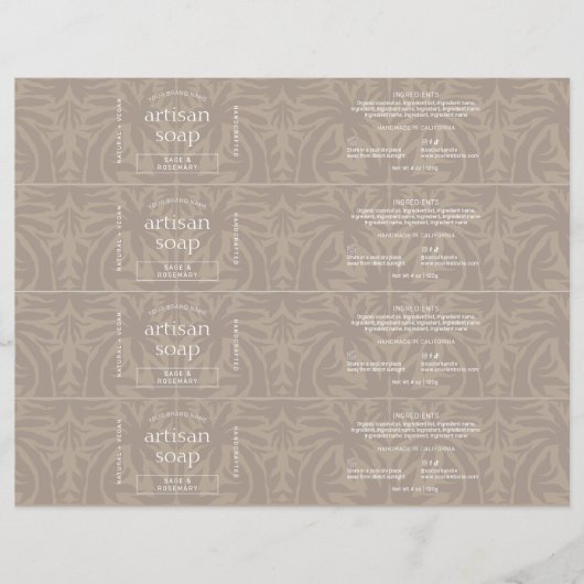 Papier Un Soap Bar Neutre Et Beige Moderne Enveloppé Auto (Devant)