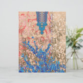 Papier un tableau d'écharpe bleu et beige (Debout devant)