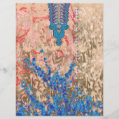 Papier un tableau d'écharpe bleu et beige (Devant)